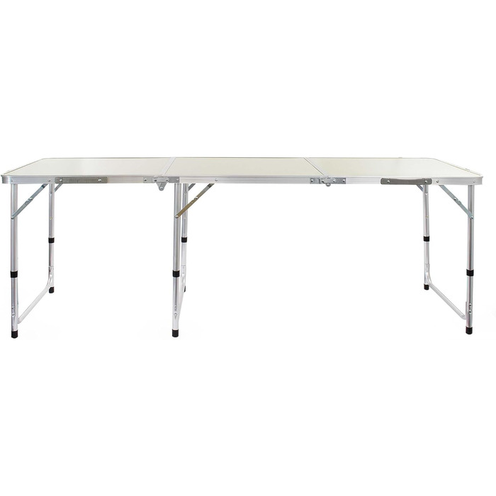 Складаний кемпінговий стіл Toboli 180x60x70 см, регульована висота 54/61/70 см, алюмінієва рама, стільниця МДФ, портативний багатофункціональний стіл для кемпінгу, саду, буфету