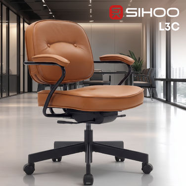 Крісло офісне SIHOO L3C PVC Vintage Brown