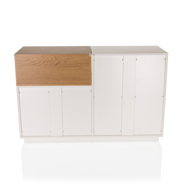 Комод-тумба MELMO S 120x40x76 см, 5 шухляд, білий/дуб, hjh LIVING