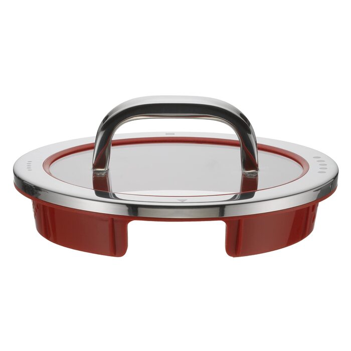 Скляна кришка WMF Function 4 (16 см) зі сталі Cromargan, 4 функції зливу, червона