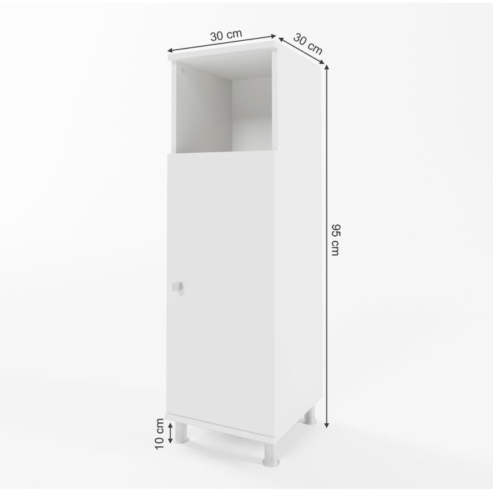 Пенал для ванної Vicco Fynn, білий, 30x95 см, шафа для зберігання