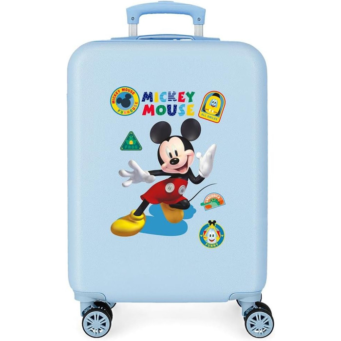 Дитяча валіза Disney Mickey All Smile, жорсткий ABS, 38x55x20 см, 35 л, 2 кг, 4 подвійні колеса, кодовий замок, ручна поклажа
