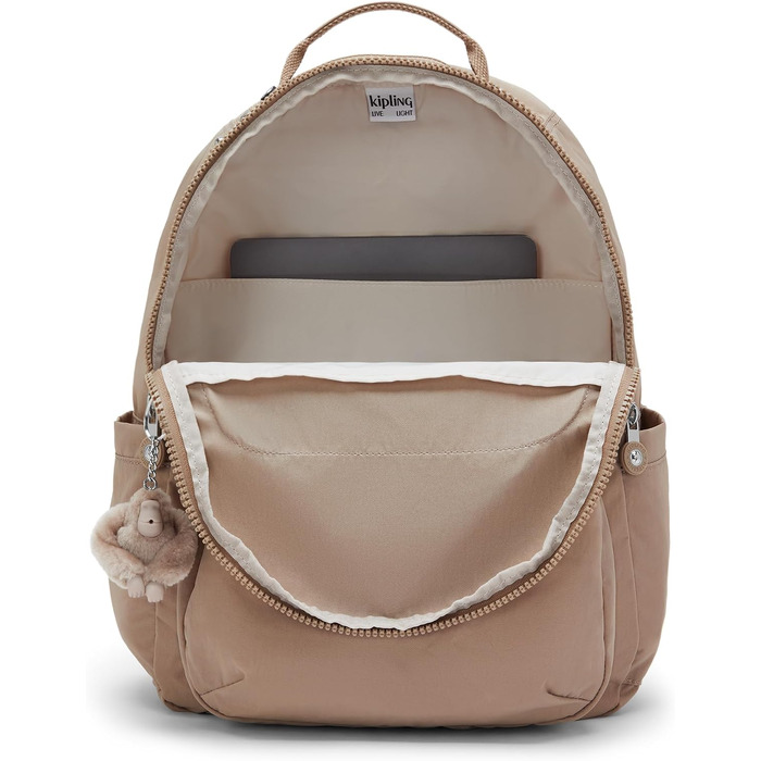 Великий міський рюкзак Kipling SEOUL, синій з бежевим (Tan Beige)