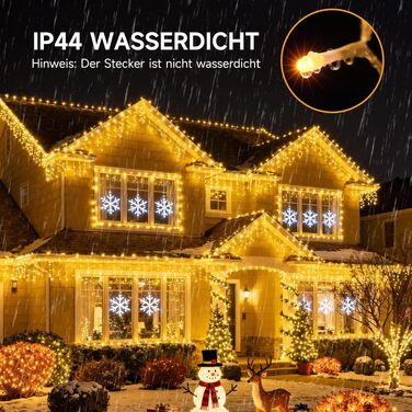 Світлодіодна гірлянда-сосульки WOWDSGN 17м (515 LED), водонепроникна IP44 для вулиці та дому, 8 режимів роботи з таймером, святкова ілюмінація для даху та тераси