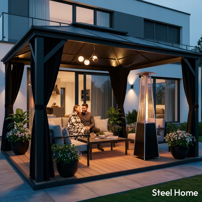 Обігрівач-парасоль Steelfence 227 см, 13 кВт