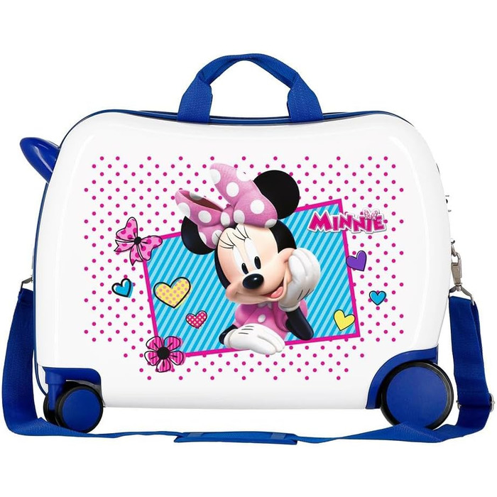Дитяча валіза Disney Minnie Joy, 50x38x20 см, синя, ABS-пластик, з кодовим замком, 34 л, 2,3 кг, 4 колеса, ручна поклажа
