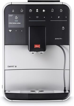 Кавомашина Melitta Barista T Smart з капучинатором, автоматична кавоварка з млинком, для еспресо та капучино, керування через додаток, чорна/срібляста