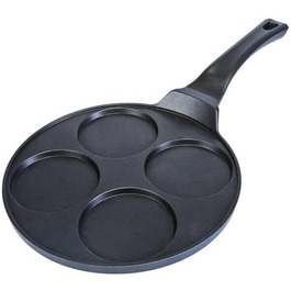 Сковорода для млинців Cheffinger 26 см, алюмінієва, індукційна, 4-отвори, антипригарне покриття, для оладок, яєчні та панкейків