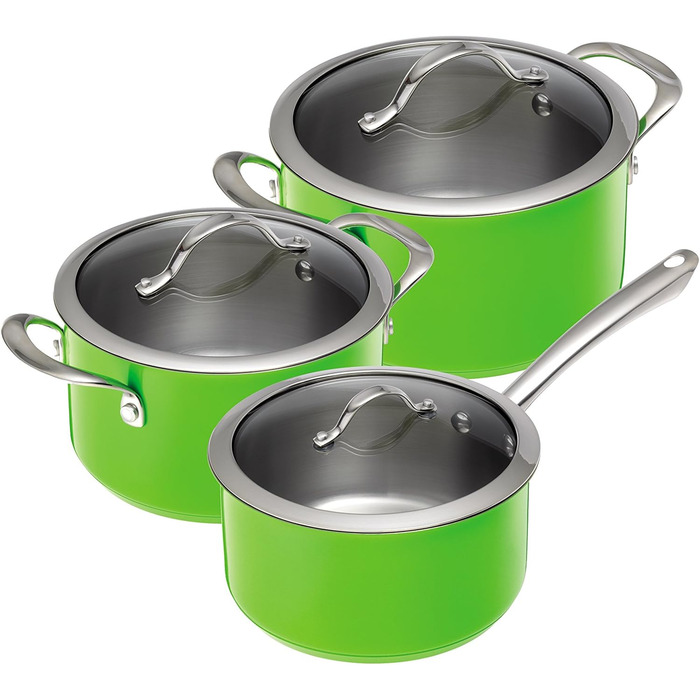 Набір каструль KUHN RIKON Colori 1.5/3.5/5.5 л, червоні