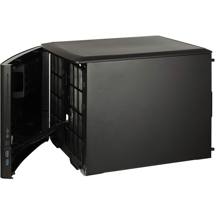 Корпус Fractal Design Node 804 чорний, компактний, для mATX, з високою вентиляцією, модульним інтер'єром, 3 вентилятора Silent R2 120 мм, підтримка водяного охолодження, USB 3.0, бокове вікно