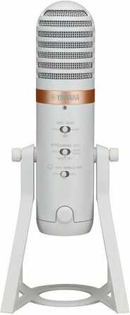 Yamaha AG01 USB конденсаторний мікрофон для стрімінгу, білий, високоякісний звук, для Windows, Mac, iOS, Android