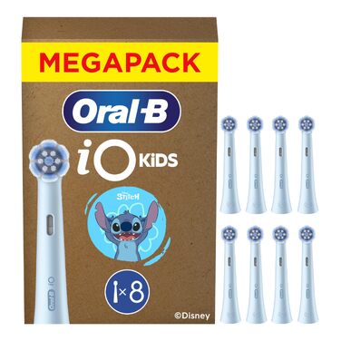 Смінні насадки для електричної зубної щітки Oral-B iO Ultimative Reinigung для дітей, Stitch (блакитний), 8 шт, білий