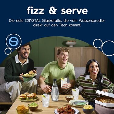 Сифон для газування води SodaStream CRYSTAL 3.0, 2 скляні карафани по 0,7л та балон CO2 з системою Quick Connect