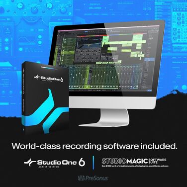 Аудіоінтерфейс PreSonus Studio 24c USB-C для запису, стрімінгу та подкастингу з програмним пакетом Studio One Artist та Ableton Live Lite