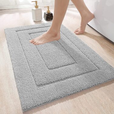 DEXI килимок для ванної кімнати 50x80 см, м'який водопоглинаючий, антиковзкий, машинне прання, світло-сірий