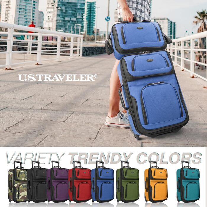 Валіза ручної поклажі U.S. Traveler Rio, 2 колеса, колір кобальтово-синій