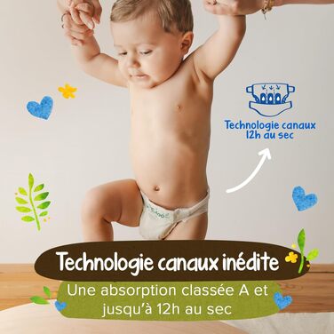 Екологічні одноразові підгузки для дітей TIDOO, розмір 6 (16-30 кг), гіпоалегенні, 12 годин захисту, 102 шт (3х34)