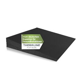 Theraline Клиновидна подушка ортопедична для офісного крісла з піни високої щільності, чорна, 100% бавовна, 60°C