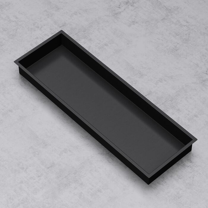 Душова ніша Mai & Mai 30x90x8,3 см, чорна, сталева, настінна, для ванної кімнати, монтаж під плитку