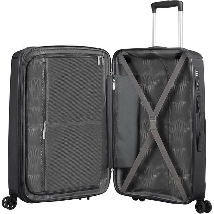 Валіза American Tourister Sunside Spinner 68 розширювана, 3.7 кг, 72.5/83.5 л, чорна, розмір M (67.5 см)