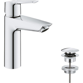Змішувач для ванної кімнати Grohe Start, економічний, холодна вода в середньому положенні, з Pop-Up клапаном, 19 см, хром, 23746002 M (225 mm)