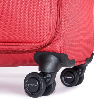 Стильна валіза Stratic Light+ м'яка, ручна поклажа, 4 колеса, розширювана, TSA замок, червона