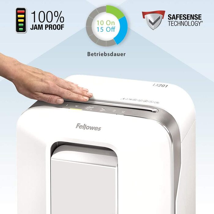 Шредер Fellowes Microcut P5: знищення 2000+ частинок/A4, 10 листів, Powershred 10M, для офісу/дому, 19л контейнер, захист від несанкціонованого доступу