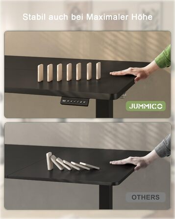 Електричний стіл JUMMICO з регулюванням висоти та USB-портом для зарядки, 100 x 60 см, білий (чорний)