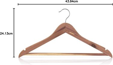 Дерев'яні вішалки для одягу Hangerworld Zedernholz 10 шт., 44 см, з нековзним підвішуванням для штанів, захист від молі