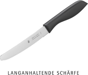 Набір ножів для хліба та сніданків WMF Classic Line, 6 предметів, 23 см, сталь зі спеціальним загартуванням, серійна заточка, чорні пластикові ручки