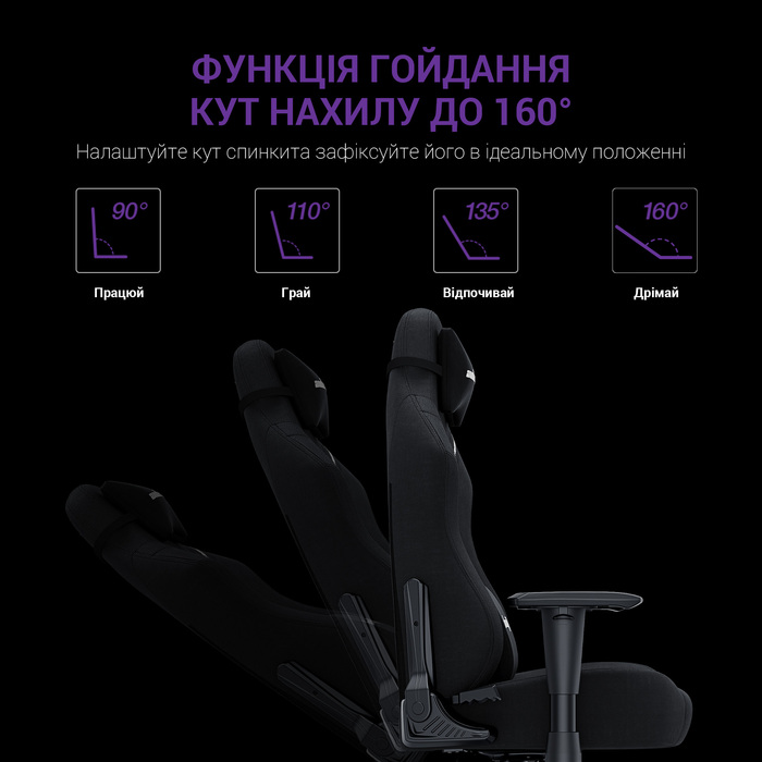 Крісло ігрове Anda Seat Luna Dark Grey fabric Size L