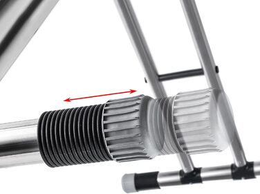 Складана прасувальна дошка KADAX 120x42 см з алюмінію з підставкою для праски, тримачем для кабелю, регулюванням висоти та розеткою, темно-синя