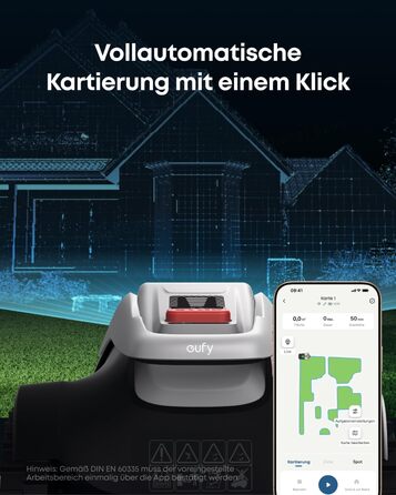 Робот-газонокосарка eufy E15 без дроту, до 800 м², TrueVision, навігація, уникнення перешкод, керування через додаток