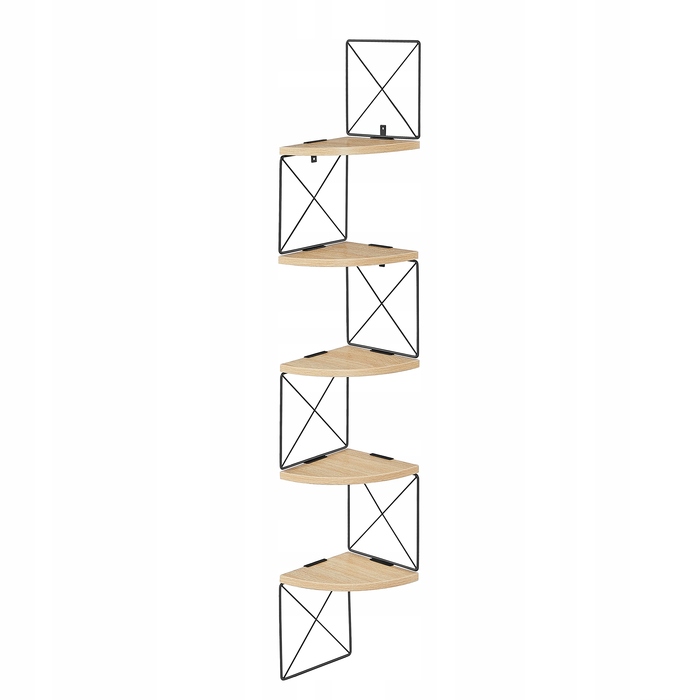 Стелаж MUFART 20 см x 127,5 см x 20 см, чорний, дуб сонома