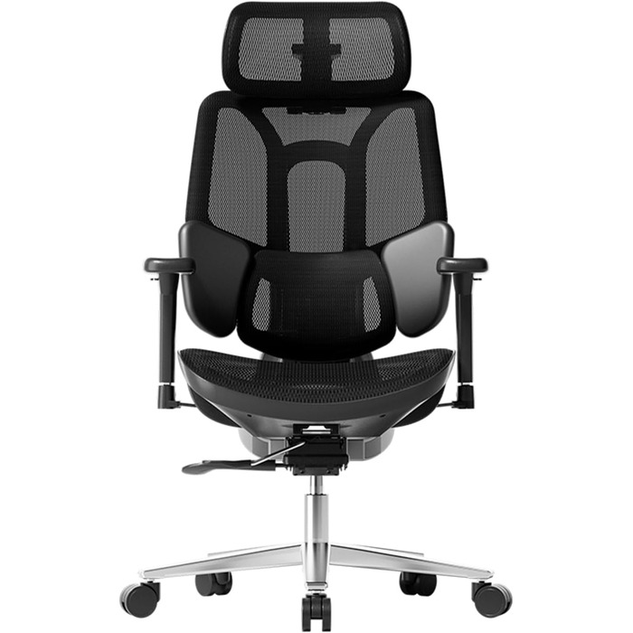 Ергономічне офісне крісло Hbada з 3-зонною динамічною поперековою підтримкою, 3D регульованим підголівником, 3D підлокітниками, чорне, модель E3 Air