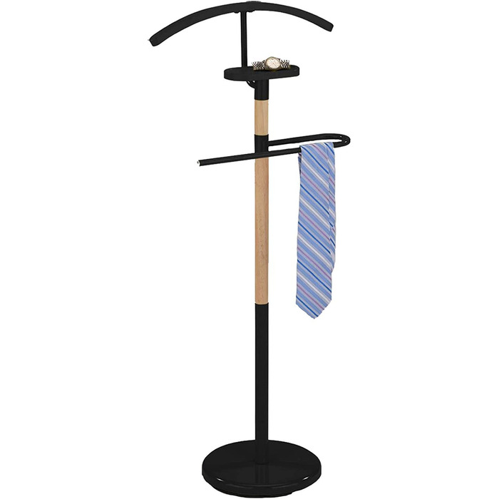 IDIMEX Вішак для одягу BODO, стійка для костюмів, метал чорний, масив дерева, для чоловіків і жінок