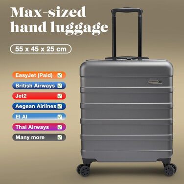 Ручна поклажа Cabin Max: Компактна сумка-валіза на колесах 40x30x20 см, 24л, чорна
