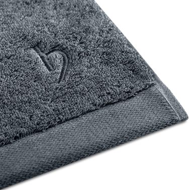 Рушники Herzbach Home Premium 50x100 см, 2 шт, антрацит — м'які, високоякісні, 100% бавовна