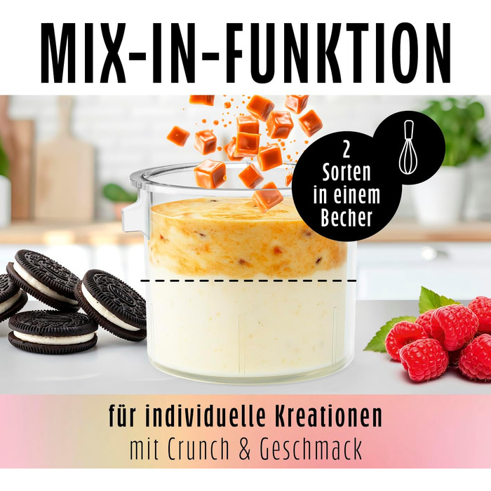 Машина для приготування морозива GOURMETmaxx SmoothUp 800 Вт з LED дисплеєм та 10 програмами - Морозиво, смузі, сорбет | 2 стакани в комплекті