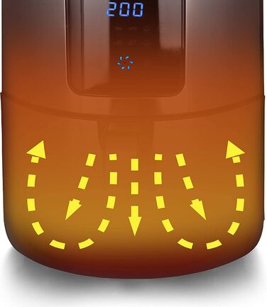 Аерофритюрниця Emerio XXL 13л Airfryer AF-121914: розумна мультипіч з ротисаром, кошиком та функцією сушіння, 1800 Вт, чорна