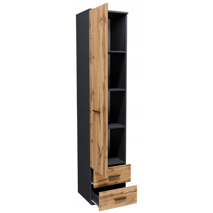 Стелаж Matkam 40 x 180 x 34 см, дуб вотан/графіт