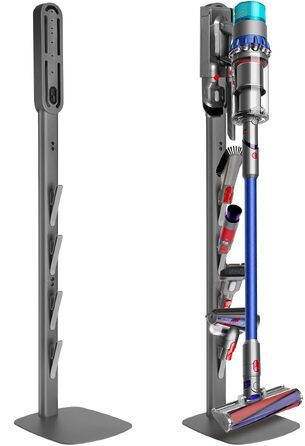 Стійка для пилососа Dyson Gen5 V15 V12 V11 V10 V8 V7 V6 - підлогова, без свердління, з 4 гаками, темно-сіра