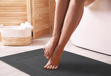 Бавовняний килимок для ванної Utopia Towels, 2 шт, 53x86 см, сірий, махровий, праний