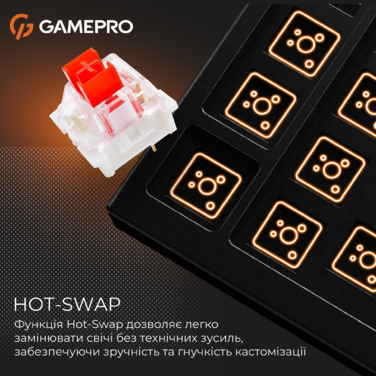 Дротова механічна клавіатура GamePro Genesis Metallic (MK110B) 87% Red switches