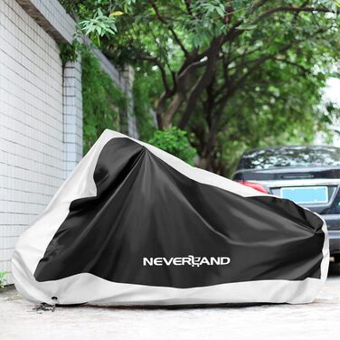Водонепроникний чохол для мотоцикла NEVERLAND XL, 190T поліестер, захист від сонця, з відбивачами, отвори для замка, 245x105x125 см