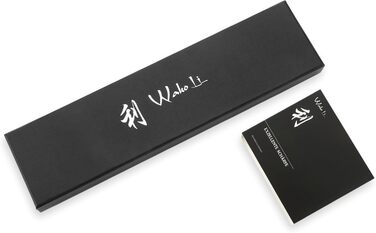 Набір кухонних ножів Wakoli Titanium Noir (5 предметів) з бруском - професійний набір ножів з титанового покриття, нержавіюча сталь, чорний, магнітний бруск, включає ніж Сантоку