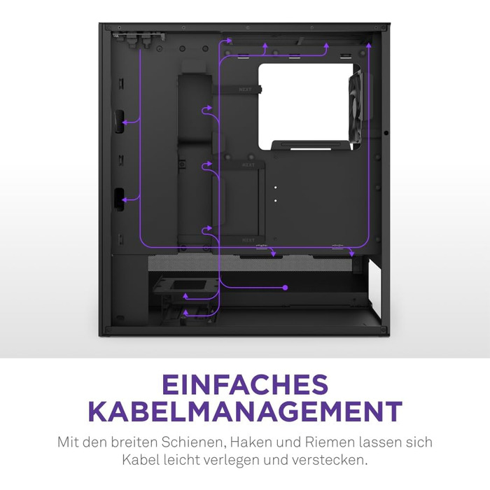 NZXT H5 Flow – компактний ігровий ATX Midi Tower корпус для ПК, високий повітряний потік, 2 вентилятори 120 мм, підтримка радіатора 360 мм спереду та 240 мм зверху, чорний