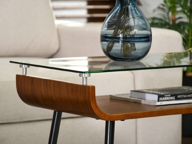 Журнальний стіл Mebel-Partner прямокутний, 88 x 38 x 50,5 см, колір: горіх