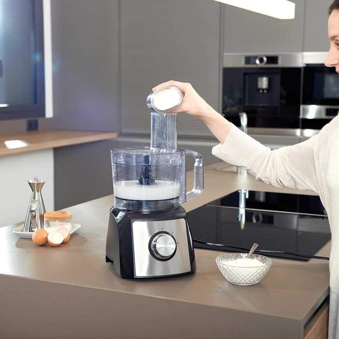 Кухонний комбайн BLACK+DECKER BXFPA1200E, 1200Вт, 1,5л, 2 швидкості, турборежим, 8 насадок, антивідбиткове покриття, ножі з нержавіючої сталі, BPA-free