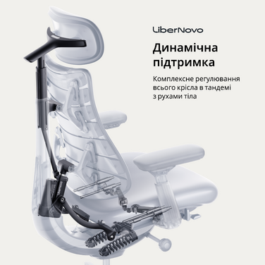 Крісло офісне ергономічне LiberNovo Omni Pro Graphite 48 см